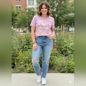 Lane Bryant Plus Size 14/16 Woodstock Graphic Tee Lavender Music Festival T-Shir